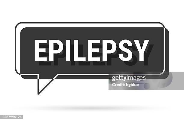 ilustraciones, imágenes clip art, dibujos animados e iconos de stock de epilepsia - burbuja de diálogo negra 3d sobre fondo blanco - epilepsia