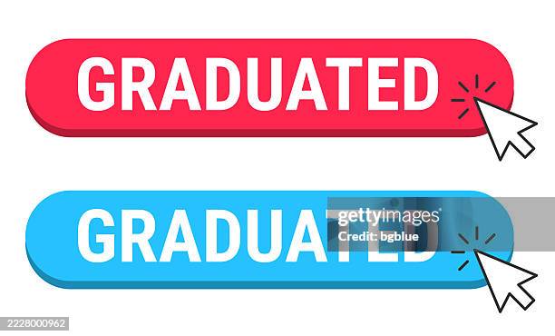 graduated - red and blue buttons with cursor on white background - measuring cylinder stock illustrations