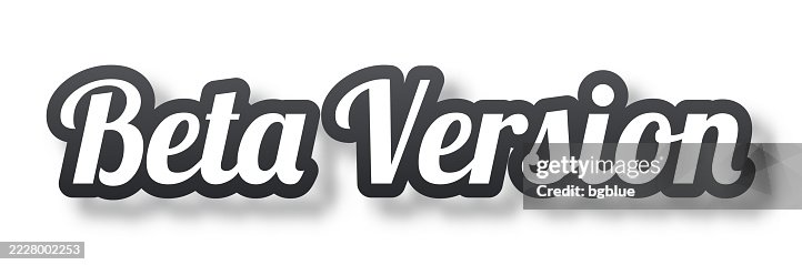 Beta Version - 3D Text with shadow on white background Beta Version - 3D Text with shadow on white background