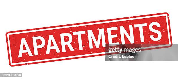 apartments - red rubber stamp on white background - penthouse suite stock illustrations