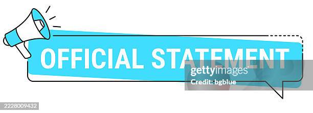 official statement - speech bubble and megaphone on white background - press release stock illustrations