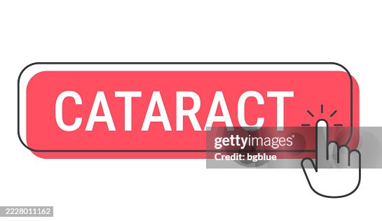 Cataract - Click button with hand cursor on white background Cataract - Click button with hand cursor on white background