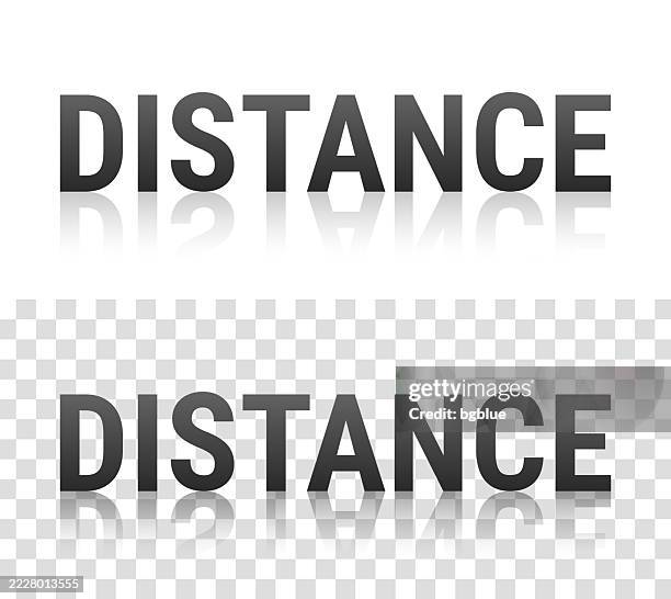 Distance Text Distance Text With Reflection On Transparent Background High-Res Vector ...