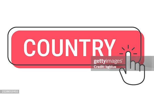 country - click button with hand cursor on white background - rustic logo design stock illustrations