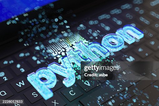 Python Text Above Keyboard Representing Programming Language Python Text Above Keyboard Representing Programming Language