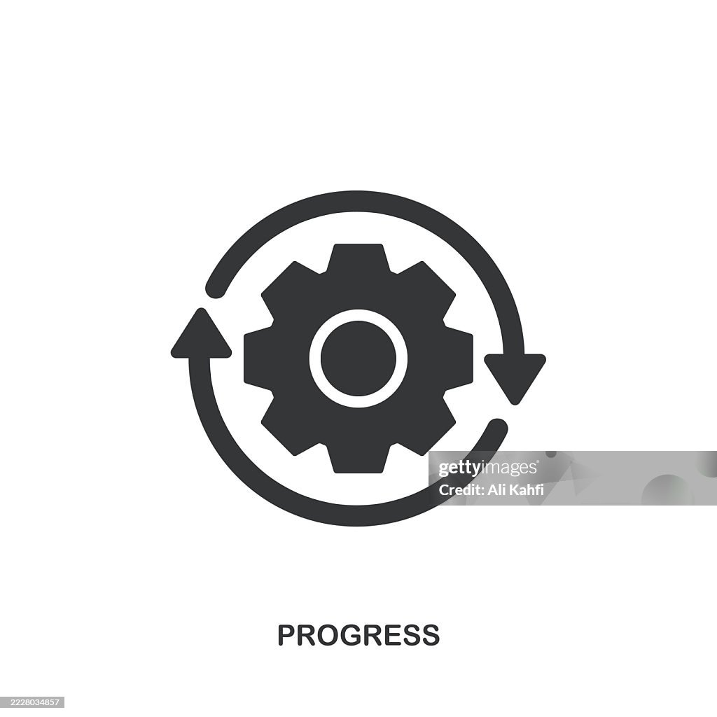 Progress glyph solid icon. Solid icon that can be applied anywhere, simple, pixel perfect and modern style.