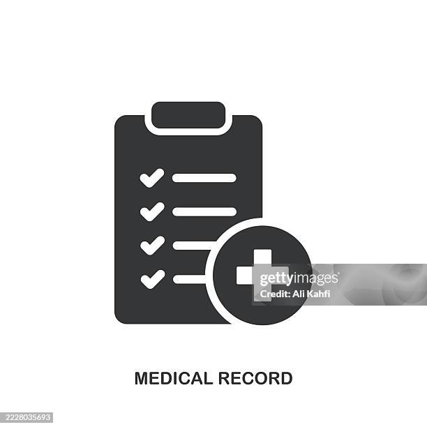 medical record glyph solid icon. solid icon that can be applied anywhere, simple, pixel perfect and modern style. - document wallet stock illustrations