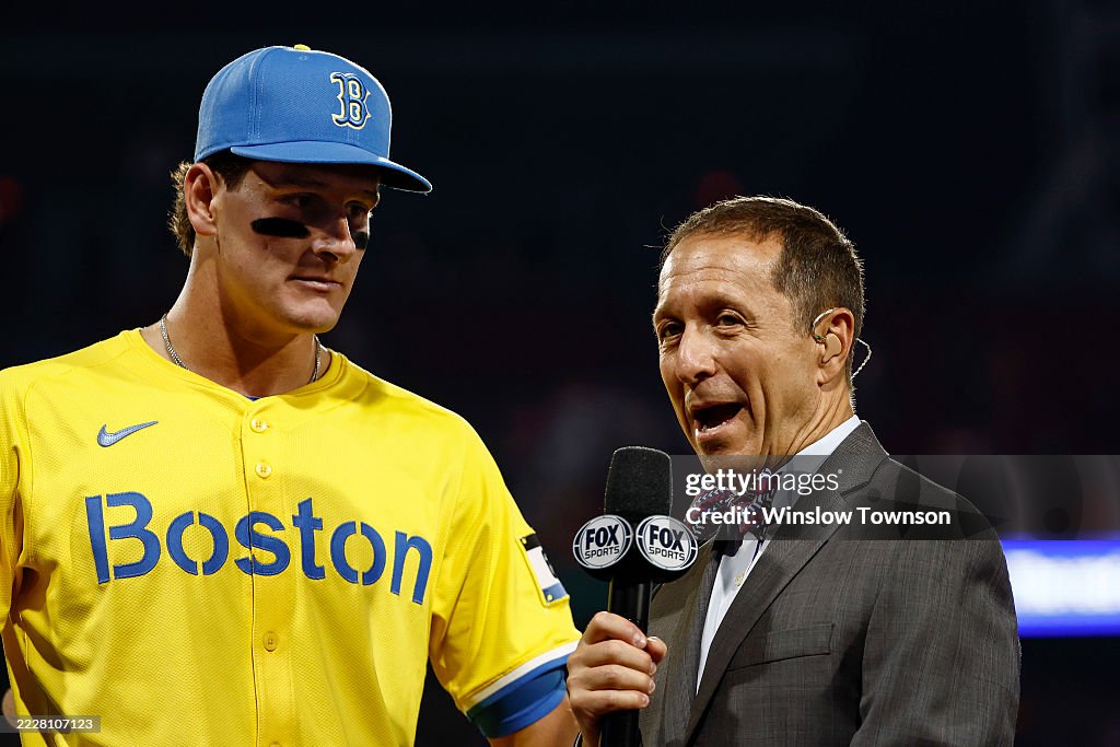 Baseball Player Getting Interview Lead Fox Sports baseball reporter Ken Rosenthal interviews Roman ...
