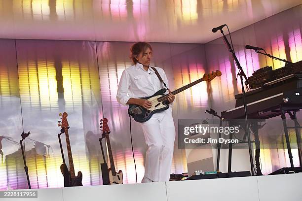 Nicolas Godin of Air performs onstage during Wilderness Festival at Cornbury Park on August 01, 2025 in Charlbury, Oxfordshire.