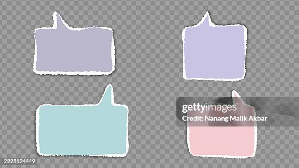 speech bubbles paper torn, sticker, or icon set with transparent background - speech language pathologist stock illustrations