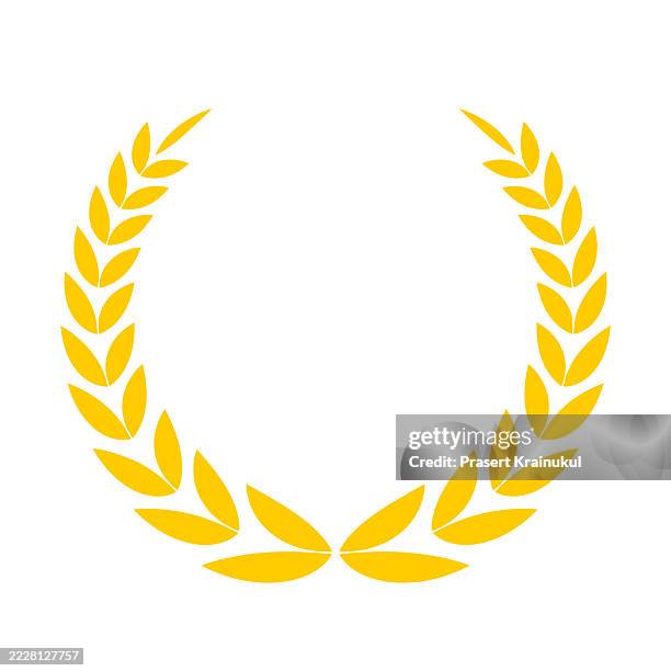 olive bouquet. laurel wreath on a white background. vector illustration - corona de laurel fotografías e imágenes de stock