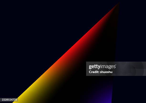 color prism effect technology triangle shape light with black background - rainbow refraction stock illustrations