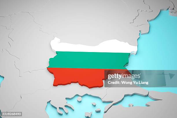 bulgaria map bulgarian flag - bulgarian flag stock pictures, royalty-free photos & images