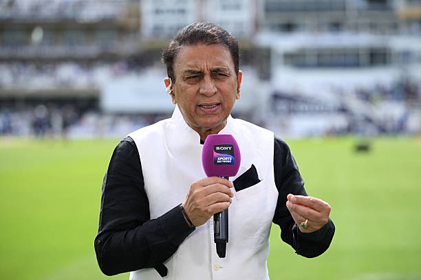 Media member and former Indian cpatain, Sunil Gavaskar speaks during day four of the Fifth Test Match between England and India at The Kia Oval on...