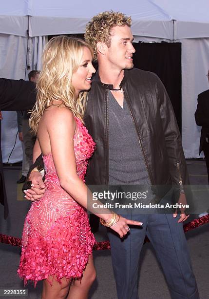 Justin Timberlake and Britney Spears arrive at the 29th Annual American Music Awards at the Shrine Auditorium in Los Angeles Wednesdsay, January 9,...
