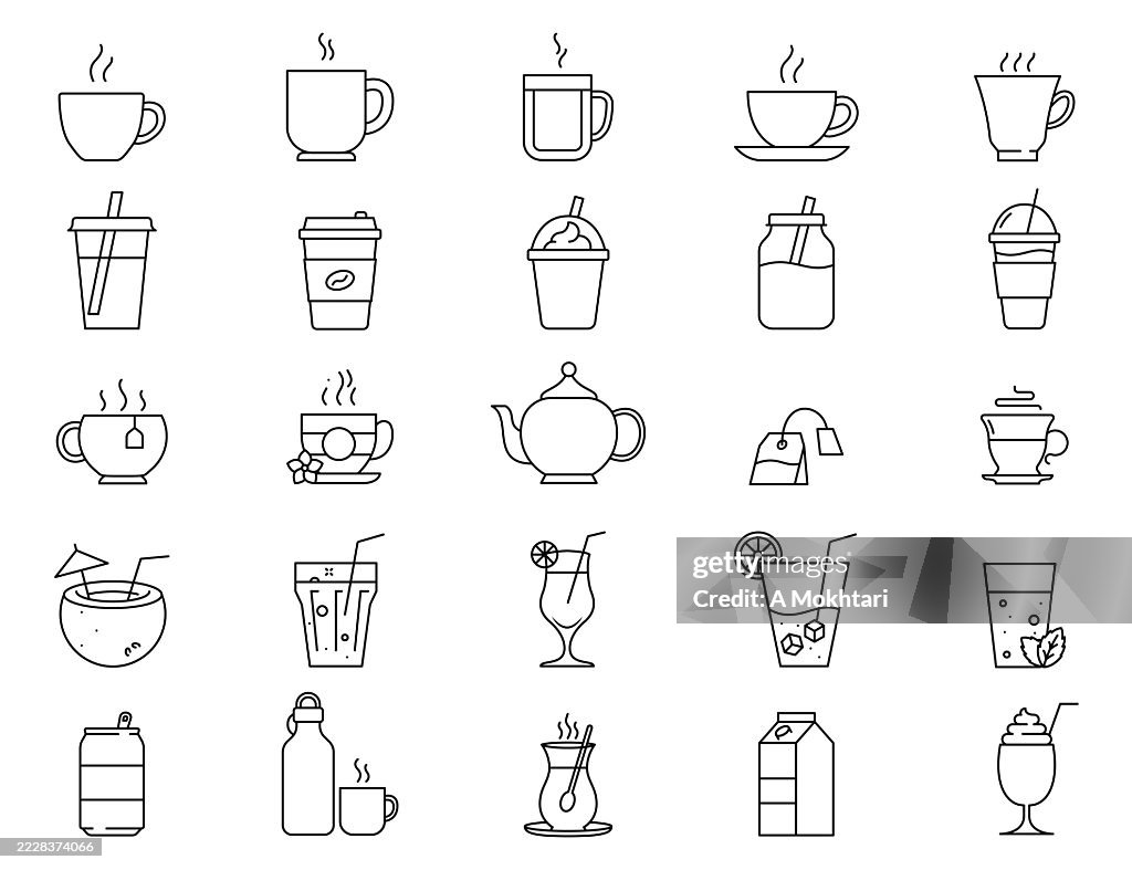 Hot and cold drinks icons.