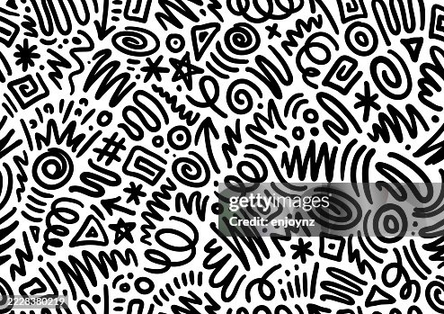 Seamless black and white doodle scribbles background Seamless black and white doodle scribbles background