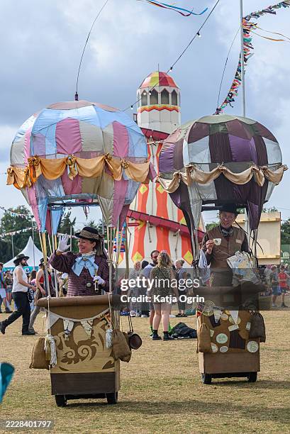 Roaming performers at Wilderness Festival at Cornbury Park on August 03, 2025 in Charlbury, Oxfordshire.