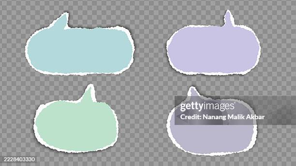 speech bubbles paper torn, sticker, or icon set with transparent background - speech language pathologist stock illustrations