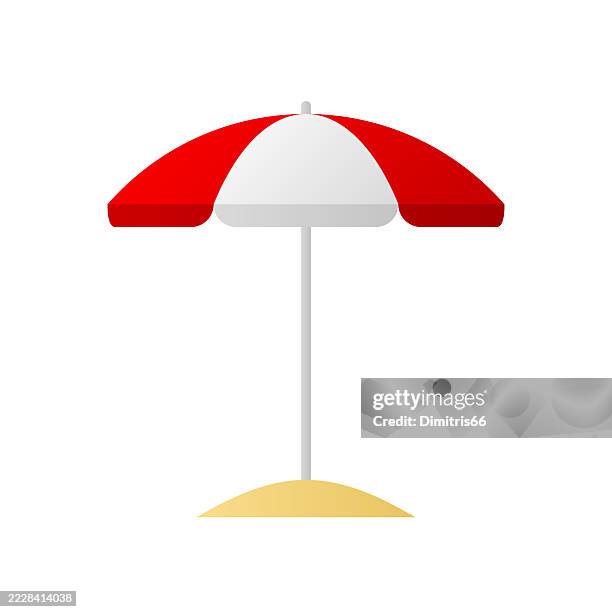 illustrazioni stock, clip art, cartoni animati e icone di tendenza di icona del colore dell'ombrellone da spiaggia - ombrellone da spiaggia