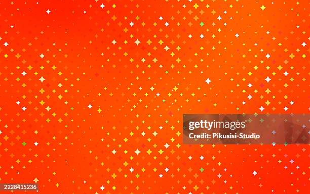 shining star halftone pattern on bright orange gradient background - orange gradient background stock illustrations