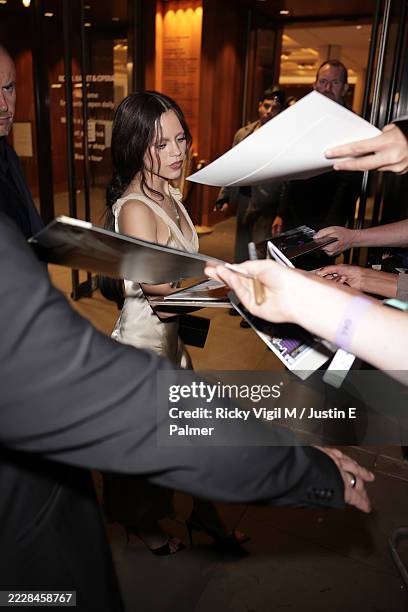Jenna Ortega seen attending the Global Premiere of "Wednesday" Season 2, Part 1 after-party at The Royal Opera House on July 30, 2025 in London,...