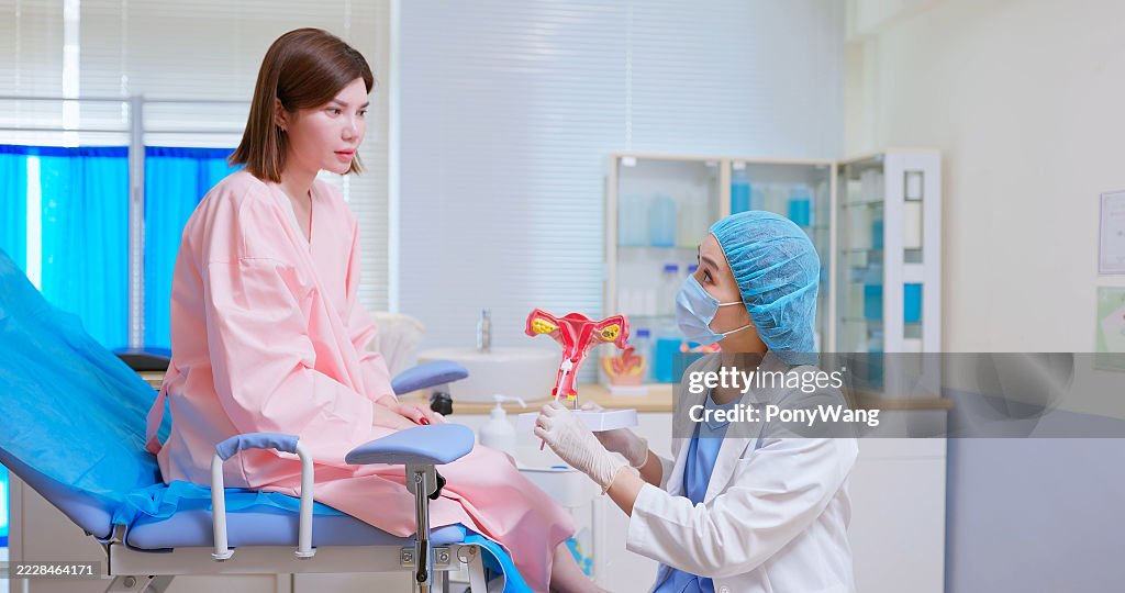 Woman doctor explains pap smear process