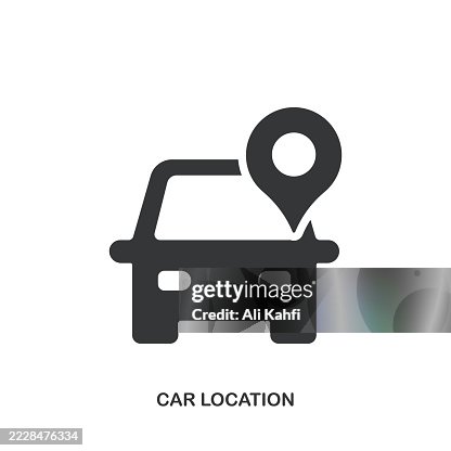 Car Location glyph solid icon. Solid icon that can be applied anywhere, simple, pixel perfect and modern style. Car Location glyph solid icon. Solid icon that can be applied anywhere, simple, pixel perfect and modern style.