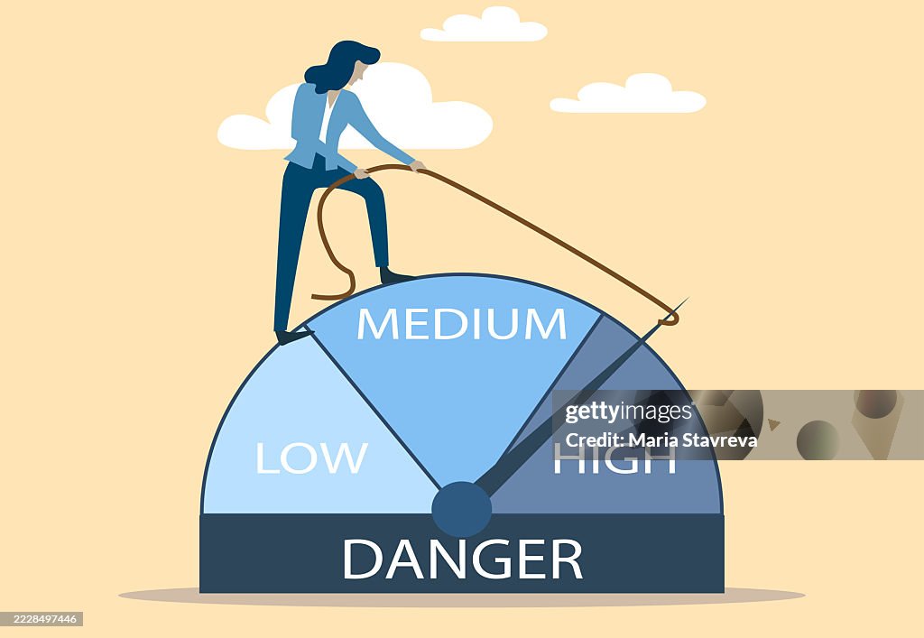 Reduce Risk Level Or Decrease Stress Anxiety Meter Lower Danger ...