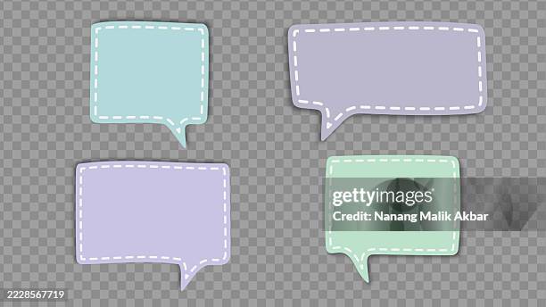 speech bubbles paper torn, sticker, or icon set with transparent background - speech language pathologist stock illustrations