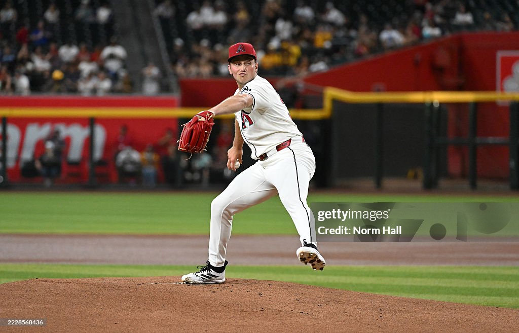 Padaff Diamondbacks Brandon Pfaadt of the Arizona Diamondbacks delivers a first inning ...