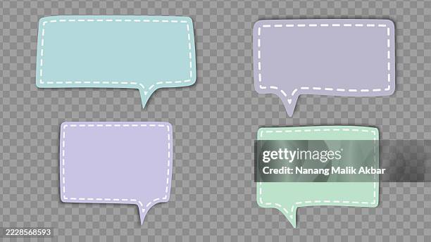 speech bubbles paper torn, sticker, or icon set with transparent background - speech language pathologist stock illustrations