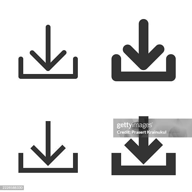 download icon sign set. load data sign and symbol - punta di freccia foto e immagini stock