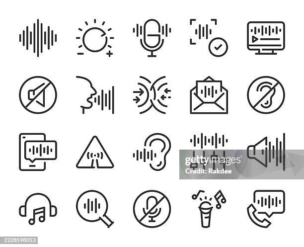 ilustrações de stock, clip art, desenhos animados e ícones de voice - line icons - frequência