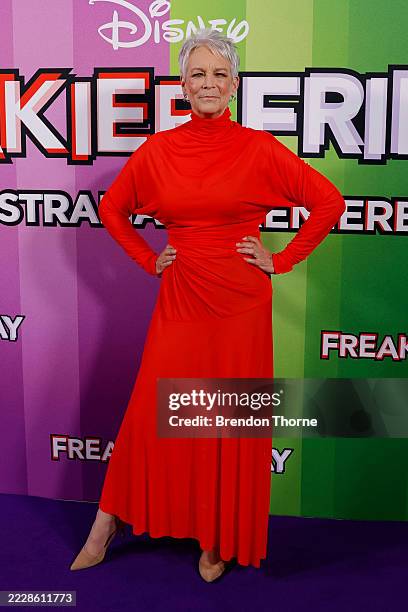 Jamie Lee Curtis attends the Australian Premiere of "Freakier Friday" at Event Cinemas Bondi Junction on August 05, 2025 in Sydney, Australia.