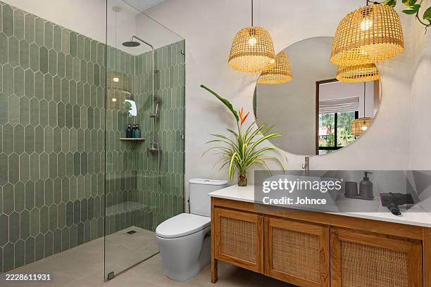 modern bathroom interior design - bathroom stock pictures, royalty-free photos & images