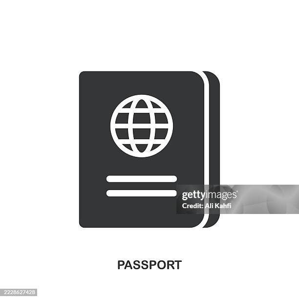 passport glyph solid icon. solid icon that can be applied anywhere, simple, pixel perfect and modern style. - global citizen stock illustrations