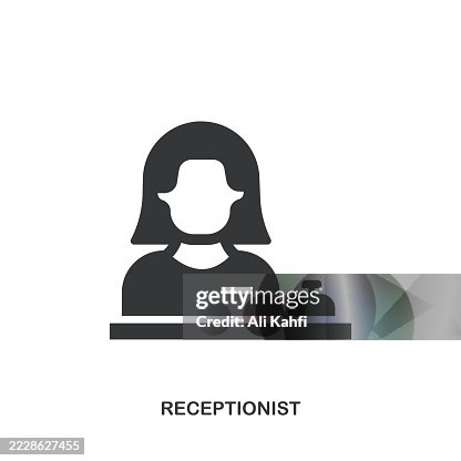 Receptionist glyph solid icon. Solid icon that can be applied anywhere, simple, pixel perfect and modern style. Receptionist glyph solid icon. Solid icon that can be applied anywhere, simple, pixel perfect and modern style.
