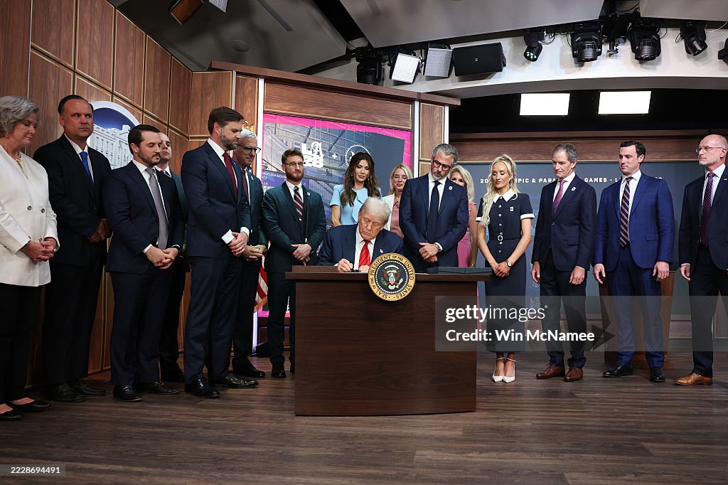 President Trump Signs An Executive Order In The White House's South Court Auditorium