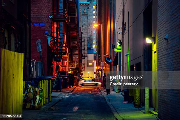 downtown alley, philadelphia - alley stock pictures, royalty-free photos & images