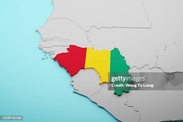 guinea map with flag - guinea flag stock pictures, royalty-free photos & images