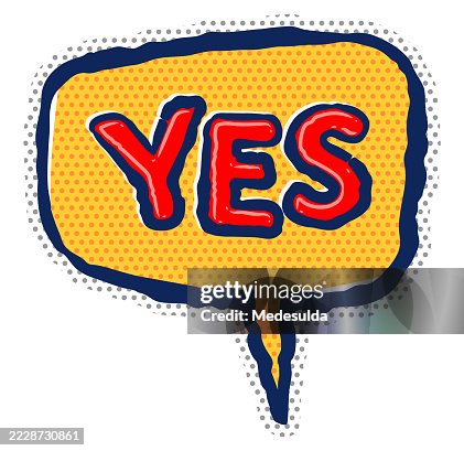"YES" Text Comic Book Halftone "YES" Text Comic Book Halftone