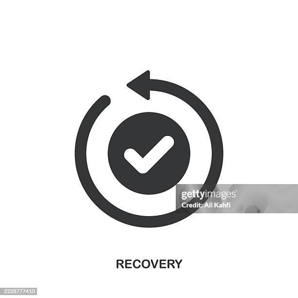 recovery glyph solid icon. solid icon that can be applied anywhere, simple, pixel perfect and modern style. - rewind stock illustrations