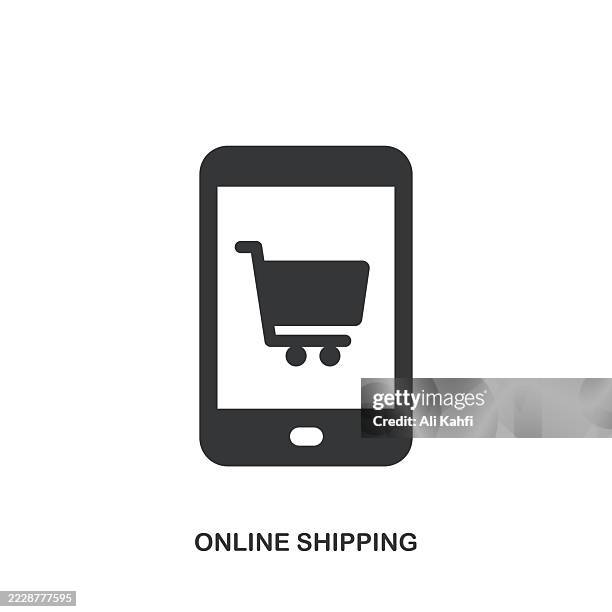 online shopping glyph solid icon. solid icon that can be applied anywhere, simple, pixel perfect and modern style. - ipad hand isolated stock illustrations