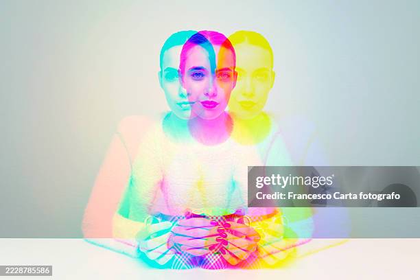digital twins - multiple exposure stock pictures, royalty-free photos & images