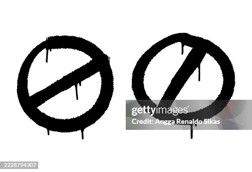 Restrict or forbidden sign in graffiti black spraypaint style Restrict or forbidden sign in graffiti black spraypaint style