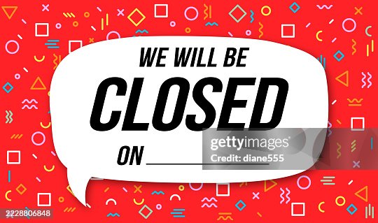 Closed Sign Inside A Speech Bubble On A Fun Retro Pattern Closed Sign Inside A Speech Bubble On A Fun Retro Pattern