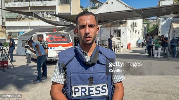 This screen grab taken from AFPTV on August 11, 2025 shows Al-Jazeera's Anas al-Sharif speaking during an AFP interview in Gaza City on August 1,...