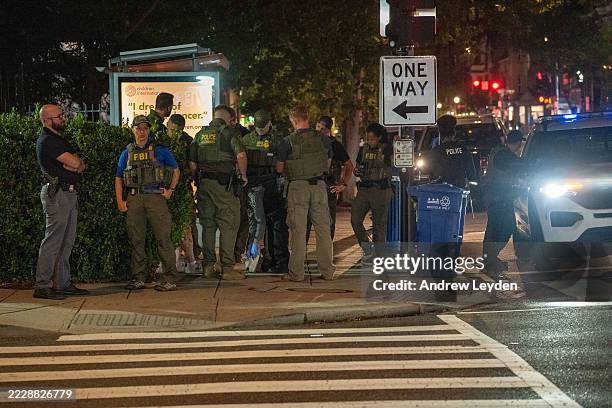 And Border Patrol officers arrest a man along the U Street corridor during a federal law enforcement deployment to the nation's capital on August 10,...