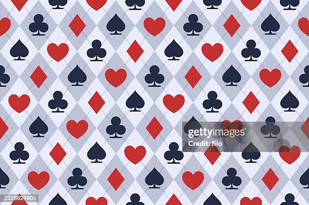seamless tileable gambling casino card suit background - solitaire computer game stock illustrations